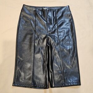 Good American Better Than Leather‎ Bike Shorts Bermuda Style High Rise Size 2